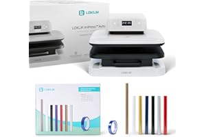 LOKLIK Auto Heat Press Transferpresse Kompakte Wärmepresse zum Aufbügeln von T-Shirts, Pullovern, Decken, Handtüchern, Tragetaschen, Taschen und Anderen Textilien - Starterpaket Inbegriffen
