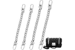 Honatrv 4 Stück Taschenkette, Kette für Handtasche Silber, Schultergurt für Taschen DIY Flache Kette Strap Ersatz Trageriemen Kette für Damen Handtaschen Umhängetasche(20/30cm)