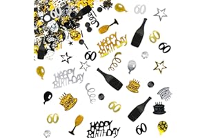 Giftota 60th Birthday Confetti (Gold Black) 30g, 60th Anniversary Confetti, 60th Number Confetti, 60th Birthday Anniversary Confetti Decoration Wedding Party Table Decorations