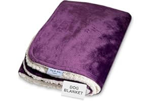 Isa & Ale Fluffy Dog Blanket - Waterproof Pet Blanket for Dogs & Cats, Sofa Protection Pet Throw Blanket, Machine Washable, Reversible, Soft & Warm Sherpa Fleece Bed Blanket | Purple (100 x 70 cm)