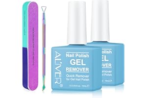 PLOBRT Gel Nagellackentferner, Shellac Entferner 2 Stück, Abziehen In 3-6 Minuten, Perfekt für Shellac, UV Nagellack, Acrylnägel, Tu den Nägeln nicht weh, zusätzliches Zubehör
