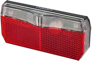 Luz Trasera de dínamo de Bicicleta nean con Reflector, luz de estacionamiento y aprobación StVZO, Reflector con Reflector, tecnología LED, luz Trasera Trasera, 3 candelas, Rojo