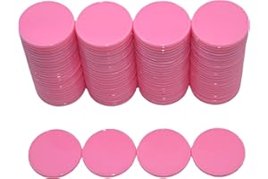 Smartdealspro Undurchsichtiger Lernzähler aus Kunststoff, Mini-Poker-Chips, Spielsteine mit Aufbewahrungsbox (Rosa, 25 mm)