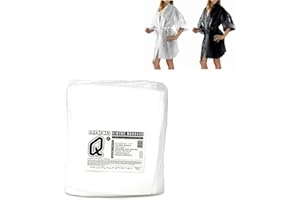AQASKIN Kimono Monouso Estetista in TNT 30gr/m2 - Confezioni da 20 pz - SCONTI QUANTITà - Confezionati singolarmente - Dimensioni 100x140cm - Tasca e Cinturino
