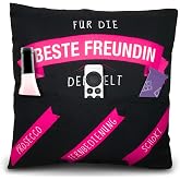 Bada Bing Decorative Cushion with 3 Pockets Saying - Best Friend Cushion to Fill Yourself as a Gift - Personalised Birthday Gift Money Gift - Cushion Cover Including Cushion 01