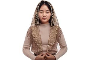 BLESSUME 1piece Frau Dreieck Muster Schleier Klassisch Mantilla Weich Spitze Kapelle Schleier