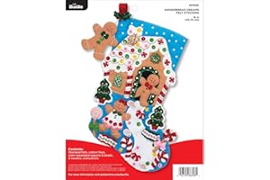 Bucilla 86898E Weihnachtsstrumpf-Filz-Applikation-Set, 45,7 cm