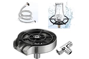 VNIYORS Automatische Tassenreiniger, Edelstahl Cup Washer, Glass Rinser FüR KüChenspüLen, Hochdruckreiniger SpüLe TassenspüLer, ZubehöR FüR KüChenspüLen, FüR Teeladen Bar Zuhause Restaurant (Silber)