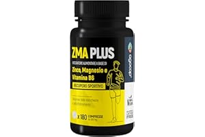 ZMA Alta Concentrazione 180 compresse. Integratore Testosterone Massa Muscolare a base di Zinco, Magnesio e Vitamina B6. Riduce Stanchezza e Affaticamento. NO GLUTINE E LATTOSIO. Zma PLUS da Agocap