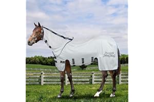 Horses, Couverture Anti-Mouches en Filet Silver Sheet Plus, pour la Saison Estivale, Reflète Lumière et Chaleur, Tissu en Filet Serré Contre Mouches et Insectes, Disponible en Gris