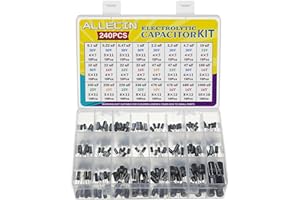 ALLECIN 24 Wartości Elektrolitycznych Kondensatorów Kondensator Zestaw Electrolytic Capacitor Kit From 0.1uF to 1000uF 10V 16V 25V 50V Aluminiowych Kondensatory Set
