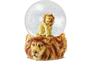 Water Globe - León de Deluxebase. Bola de Nieve de león con Figura de Resina y Base Moldeada. Genial como decoración hogar, Adorno o Regalo. (Diseño seleccionado al Azar de 2 Colores)