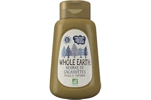 est. 1967 WHOLE EARTH DOWN-TO-EARTH GOODNESS - Beurre de cacahuètes bio - sans sucre ajoutés et sans huile de palme - Format squeeze - 320g