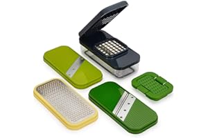 Joseph Joseph Multi-Prep Compact 4-in-1 Multifunctional Set, Kitchen Vegetable Chopper & Dicer, Cheese Grater, Mandoline Veggie Slicer, Food Julienne Cutter with Container
