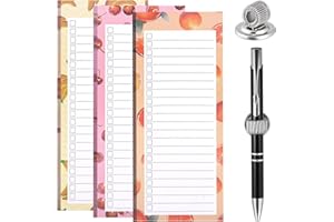 TAONGANUI 3 Stück Magnetische Notizblöcke mit 1 Magnetisch Stifthalter, 50 Blätter/Stück Einkaufsliste Magnetisch Kühlschrank To Do Listen Block Einkaufszettel Block Kühlschrank Magnete Notizblock