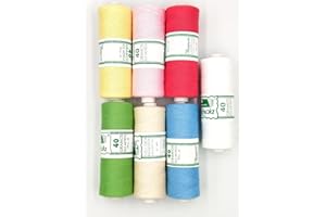 MERCERÍA SUANCES Hilo de hilvanar, Presencia, 40 gramos, 820 metros, hilo algodón puro (Rosa)