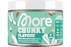 MORE Chunky Flavour, White Almond Coconut, 150 g, vegan, Geschmackspulver zum Süßen, ohne viel Zucker und Kalorien, mit Inulin und Laktase - made in Germany