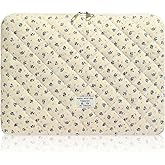 flintronic 15.6 Inch Laptop Sleeve Case Multifunctional Organizer for Laptops with Flower Design, Compatible with Macbook, Ac