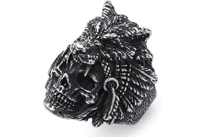 WESTMIAJW Mens Skull Ring Stainless Steel Gothic Punk Skull Rings Jewellery for Men Size Q,S,T1/2,V1/2,Y,Z+1