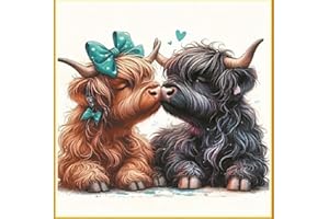 Meecaa Cross Stitch Kits 11 Count Stamped, Cow Lovers Animals Embroidery Kit with Accessories Pre Printed (36CMx36CM) (Ox)