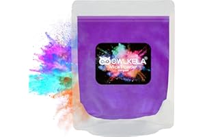 OWLKELA Poudre de mica pailletée - 100 g - Pigment cosmétique - Teinture en résine époxy pour fabrication de savon/bougie, résine époxy, beaux-arts, brillant à lèvres - 7 couleurs disponibles - Violet