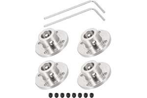 DMiotech 4 Paquete 10mm Brida Acoplamiento Conector Rígido Guía Eje Soporte Acoplador Eje Acoplamiento con M2 Hexagonal Llave y Tornillos para Bricolaje RC Modelo Motores