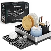 Prohane INOX MASTER KD200 | Kompakt Genişletilebilir Bulaşıklık | 304 Paslanmaz &Ccedil;elik | Su Tahliyeli Tezgah &Uuml;st&uuml; Kurutmalık