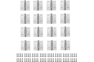 XNJIHWA SIYI-XIU 30Pcs Conectores de Bisagras Mini Bisagras Inoxidable Bisagra de Acero Inoxidable con Tornillos para Caja de Madera Gabinete de Muebles en Miniatura Joyeros,Plata