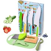 HOTUT Plastic Kitchen Knives Set, 9 Pieces Knives Set for Children, Kitchen Knives Set for Cutting Fruits or Vegetables, Safe