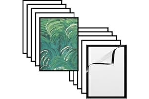 YOYIAG Marco magnético A4, marco de información, 10 unidades, DIN A4, cierre magnético, autoadhesivo, bolsillo informativo, soporte para carteles, para ventana, pared, puerta, armario (negro)