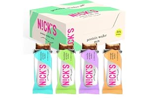 N!CK'S NICKS Mix de Barritas Protein wafer | 25% Proteína | 203 calorías | Proteicas Oblea Chocolate Sin Azúcar Añadido Low Carb Snack Bar Sin Gluten (9 x40g)