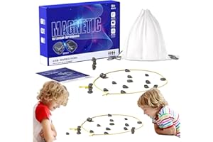 YIJIUBA Magnetisch Schachspiel, Tisch Schach Brettspiel Magnetisch, Schachspiel Kampfschach, Reisen Schach Magnetspiel, Stein-Brettspiel, Puzzle Checkers Spiel, Party-Schachbrett für Erwachsene