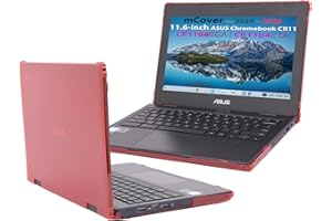 mCover Funda Solo Compatible con computadoras portátiles ASUS Chromebook CR1104CGA / CR1104CTA / CR1104FGA/ CR1104FTA Series de 11.6 Pulgadas (no es Compatible con ningún Otro Modelo ASUS) Rojo