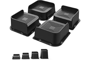 USION Bed Risers - Furniture Risers Heavy Duty Desk Riser Blocks 2 inch, Up to 6000 Lbs -L shaped Design Leg Extenders for Couch Table Sofa Chair (4 Pack, 2 inch)