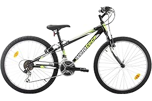 MULTIBRAND DISTRIBUTION Multibrand Tempo 24 Pouces, VTT en Aluminium, 18 Vitesses, Freins V-Brake, adapté aux garçons et aux Filles de 130 cm à 155 cm