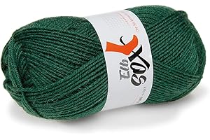 ‎GGH ElbSox 4 Uni - Sockenwolle 4-Fach - Schurwolle Mischung - Lauflänge ca.210m auf 50g - Nadelstärke 2-3 - Sockenwolle zum Stricken oder Häkeln geeignet - Farbe 007 - Grün