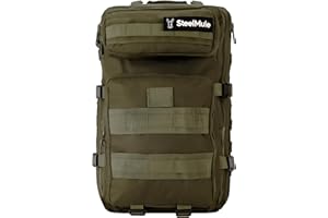 SteelMule 38L Mochila Táctica Militar Emergencia 3Días - MOLLE, Mochila Grande, Gran Capacidad, Impermeable - Mochila Senderismo, Deporte al Aire Libre, Caza, Mochila Crossfit con Parches, Gimnasio