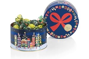 Venchi, Confezione Regalo Cappelliera Media Natale in Latta, Con Cioccolatini Perla Assortiti, con "Nocciola Piemonte IGP" intera, Edizione Limitata, 205 Gr, Senza Glutine, Idea Regalo Natale