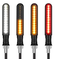 Kinstecks 4-Piece Motorcycle LED Turn Signals - Flowing Water Lights With DRL & Brake Light Functions, 12V Universal Fit