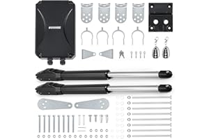 CO-Z Automatischer Flügeltorantrieb 800kg Doppelflügeltorantrieb Torantrieb Drehtorantrieb Toröffner Drehtoröffner Set Max. 6 m oder 400kg pro Flügel mit 2 Fernbedienungen Swing Gate Opener (40Wx2)