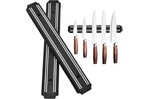 TURNAROUNDTECH Porte couteaux aimanté 2 pieces 33 cm aimant couteau mural barre aimantée porte couteaux support couteaux aimanté barre aimantée pour couteaux porte couteau aimanté