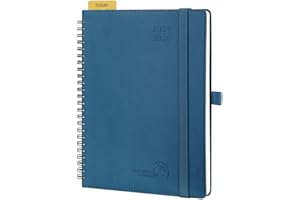 POPRUN A5 Academic Diary 2025-2026 Week to View (22x16.5 cm) Soft Cover Spiral 17 Months (Aug'25 - Dec'26) Mid Year Diary 25/26 Vertical Weekly Planner (Night Sky Blue)