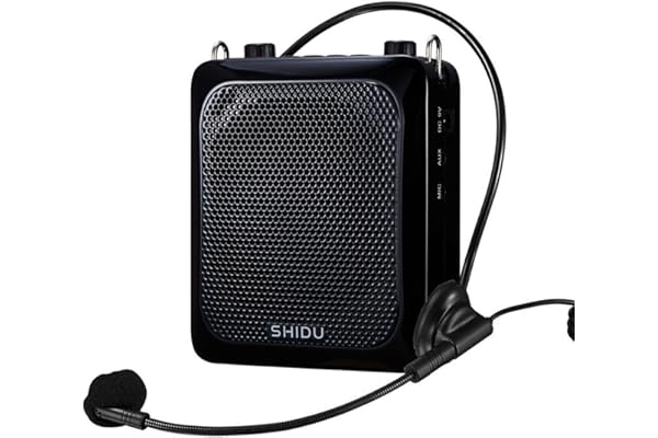Amplificateur de Voix Bluetooth, amplificateur Vocal Haut-Parleur Personnel 25W SHIDU avec système de sonorisation Rechargeable Ampli Voix pour Enseignants, Guides, entraîneurs, Yoga