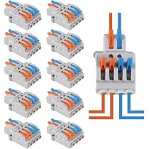 60-Pack Lever Wire Connectors – 1-In-1-Out Quick Wiring Terminal Blocks For 28-12 AWG & 28-14 AWG Solid/Stranded Wires
