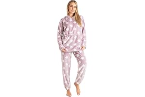 CityComfort Pyjamas Set for Women and Teens Fleece Hooded Long PJs Warm Loungewear Fluffy Nightwear Soft Cosy Sleepwear Gifts for Her