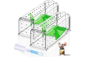 BEENATE Humane Mouse Traps Indoor Outdoor: 2 Pack No Kill Mouse Trap indoor, Pets and Children Friendly, No Touch Release Washable Mousetrap Includes Cleaning Brush, Reusable Rodent Mice Trap