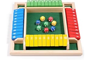 ZHITENG Zamknij pudełko dla 4 graczy, gra w kości Klasyczna drewniana gra planszowa z 8 kostkami Drewniane gry stołowe Rodzina Zgromadzenie Zabawka, do Klasy Domowej Imprezy lub Pubu, Wielokolorowy