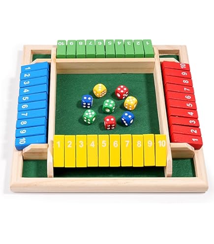 Shut The Box Dobbelspel houten plank, wiskunde, cijferspel