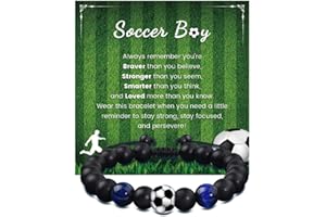 OUDQFCJ Idee Regalo Ragazzo, Braccialetti Figlio, Bracciale di Calcio per Ragazzi, Regali di Compleanno Natale per Ragazzi Figlio, Regalo Ragazzo 8 9 10 11 12 13 14 Anni Bracciale Bambino