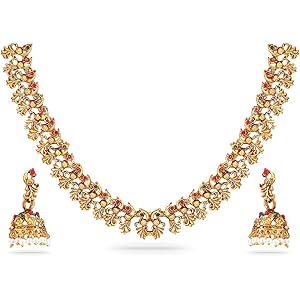 Rubans Necklace Set Gold Plated Floral Design Jewellery Gift for Women & Girls
